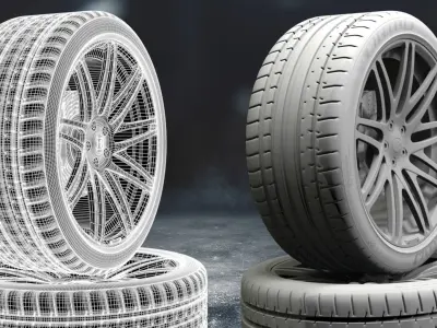 brabus car tyre 3D model