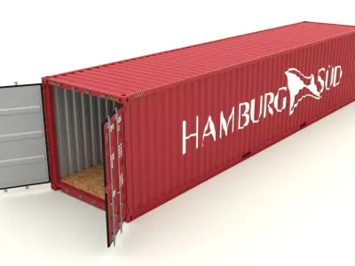 Shipping container Hamburg Sud Low-poly 3D model