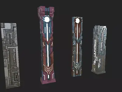 Pillar Modern Low-poly 3D model