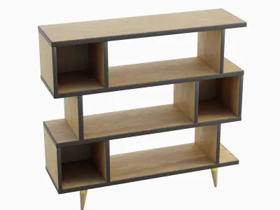 Modern Bookshelf 02 3D model