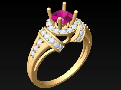Diamond Ring - Womens Rings - N815019 3D print model