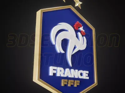 France football team  logo - Cinematic - 3D print 3D model