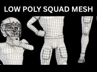 NFL Player Football Sport Cartoon Man 3D model