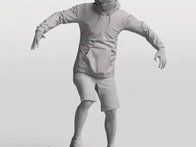 Humano Skateboarding Man 0811 3D model