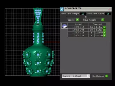 Floral Bottle Pendant with Emerald Stones  3D Printable Jewelry 3D print model