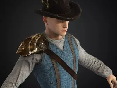  Steampunk rigged character Low-poly 3D model