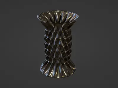 Vase porcelain black 3D model