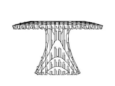 Waffle Structure Palm Tree 3D  3D model