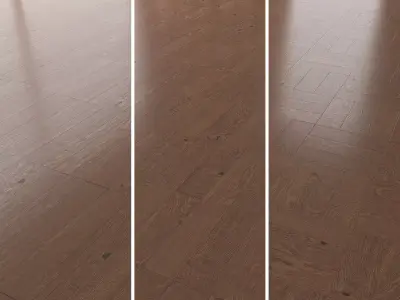 Parquet Oak Walnut Brushed set 3 3D model