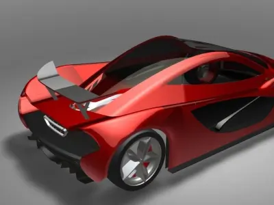 Red Maclerean Sports Car 3D model