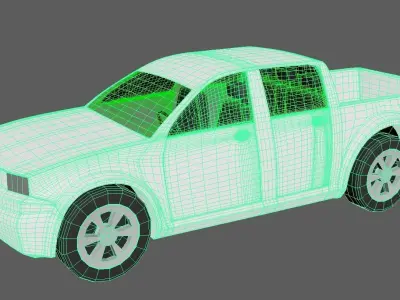 Highpoly Concept Pickup Truck With Simple Interior 3D model