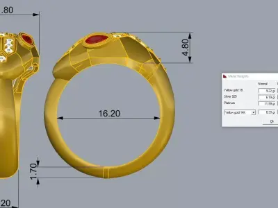 Bvlgari Snake Ring Jewelry Brand Gold  3D print model