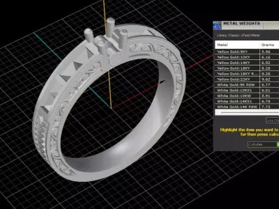 ring woman 3D print model 11