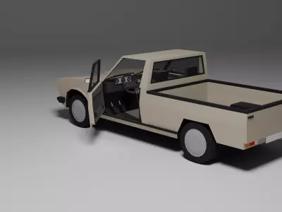 Low Poly 1980s Utility Pickup 3D Model Free Download Car07 Free low-poly 3D model