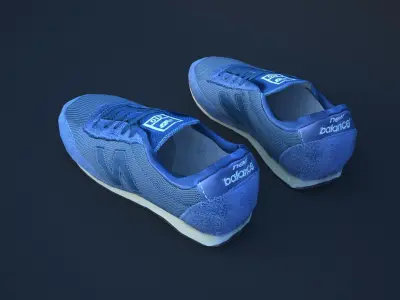 Sneakers pair of Low-poly 3D model