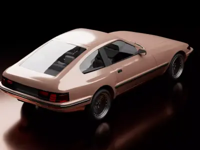 80s 90s Generic sports Coupe Low-poly 3D model