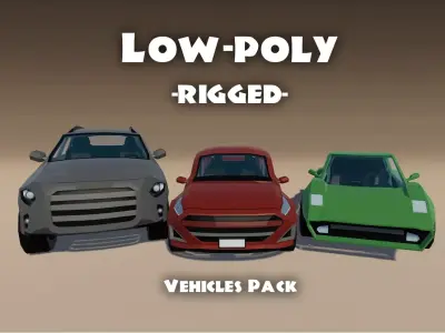 Low Poly Vehicles Low-poly 3D model purchase