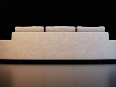 Curved Modern Sofa Low-poly 3D model