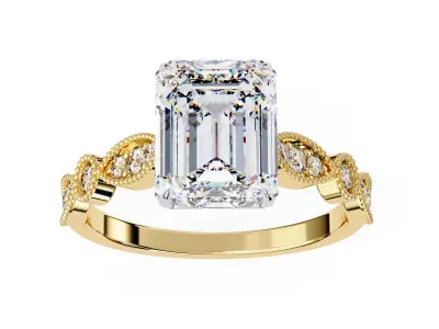 vintage filigree diamond ring for women 3D print model