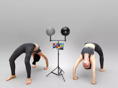 Young sports woman doing bridge exercise 448 Low-poly 3D model