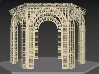 Gazebo Metal Dome Structure  Gazebo Dome hexagon structure  Arch 3D model