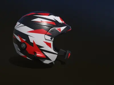 Rally helmet Low-poly 3D model