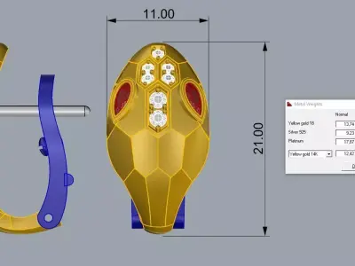 Bvlgari Snake Earrings Jewelry Brand Gold  3D print model