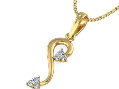 Solitaire Women Pendant 3dm STL OBJ FBX Renders Details 3D print model 40