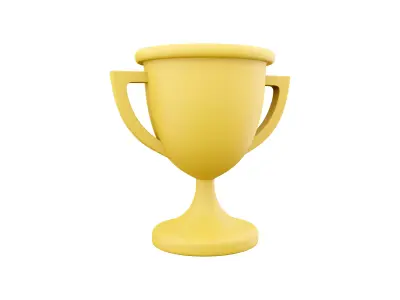 3d golden cup cartoon 3D model