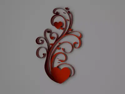 Decorative hearts 3D model