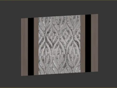 Decorative wall panel and headboard 3 3D model