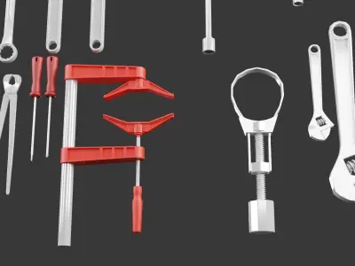 Hand Tools Pack Low-poly 3D model