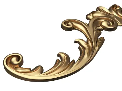 Carved Plaster Molding Decoration 031 Low-poly 3D model