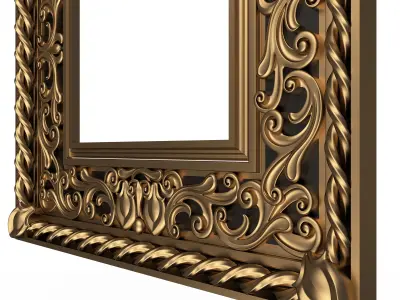 Classic Frame and Mirror 067 Low-poly 3D model