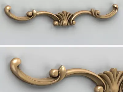Carved decor horizontal 015 3D model