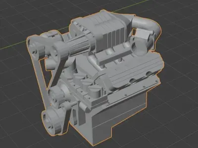 L67 Style Supercarged V6 Engine 3D print model