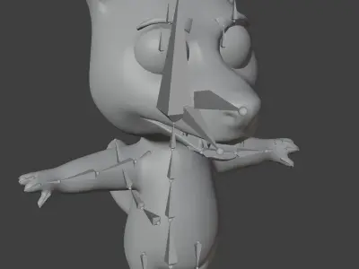 Cartoon Wolf Rigged Base Mesh 3D Model Low-poly 3D model