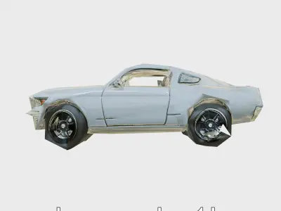 Classic Mustang Car 3D Model with Wild Spirit Low-poly 3D model