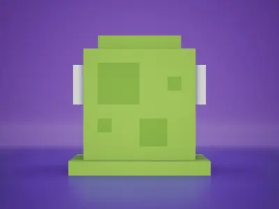 Voxel - Green Goo Low-poly 3D model