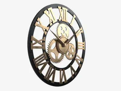 Decorative Gear Wall Clock 3D model