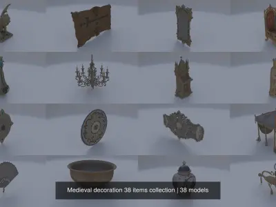 Medieval decoration 38 items collection