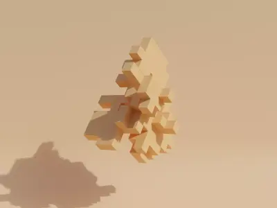 Geometric blocks V3 Low-poly 3D model