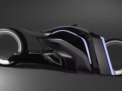 TESLATRON futuristic motorcycle design Low-poly 3D model