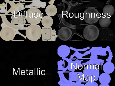 Floral Ceramic Muffin Tray Model Pack Low-poly 3D model