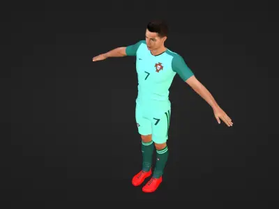 Cristiano Ronaldo - Portugal Low-poly 3D model