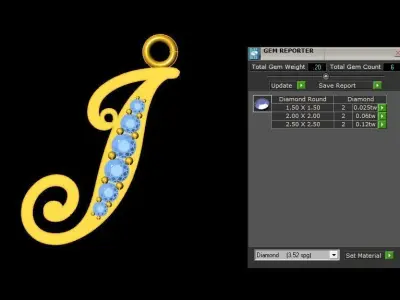 Alphabet V1 Font Style Pendant I 3D print model