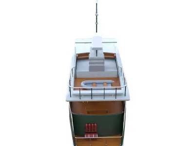 Modern Motoryacht Low-poly 3D model