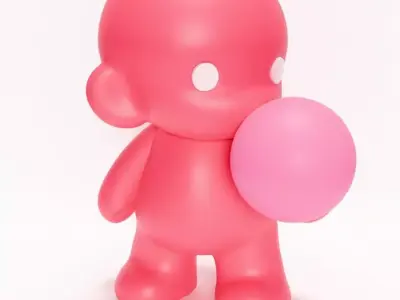 Pink Bubble Gum Candy Cloud toy 3D print model