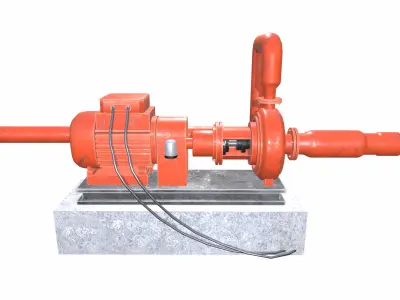 Motor Pump Low-poly 3D model