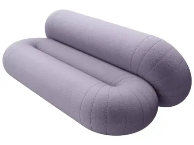 Modern Rounded Tube Sofa 3D Model 3D model